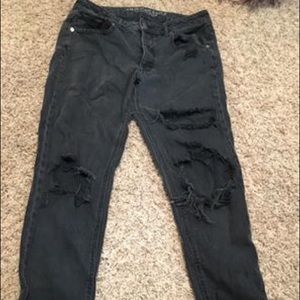 Distressed mom jeans